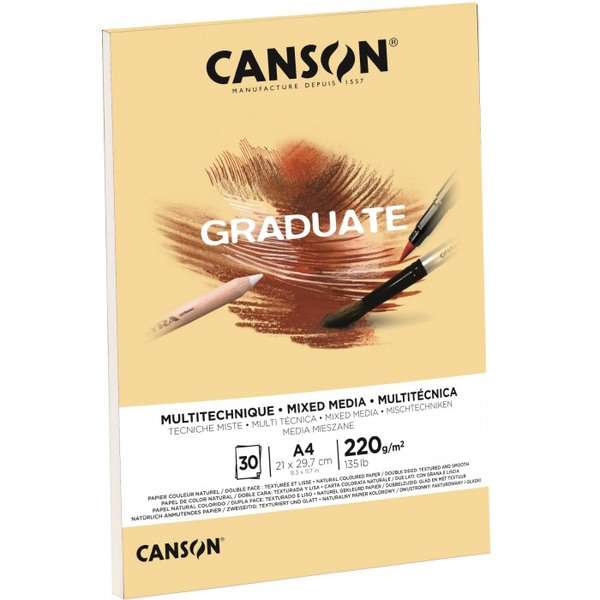 Album disegno Canson Grad. 220 gr Mix Media A4 ocra - Abc La Cartoleria Pavullo