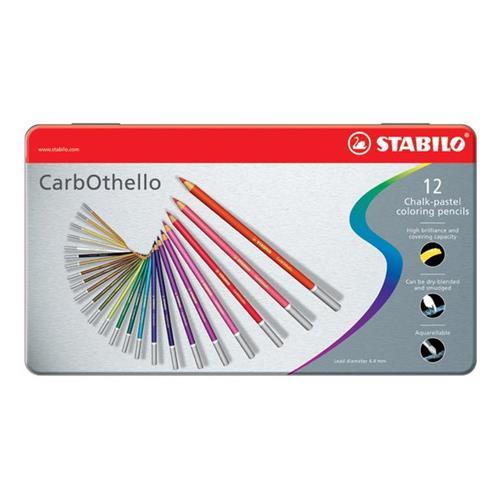 Pastelli CarbOthello Stabilo - scatola in metallo 12 pz - Abc La Cartoleria Pavullo