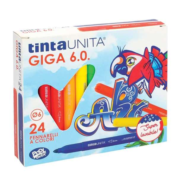 Pennarelli Tinta Unita Giga 6.0 24 pz - Abc La Cartoleria Pavullo