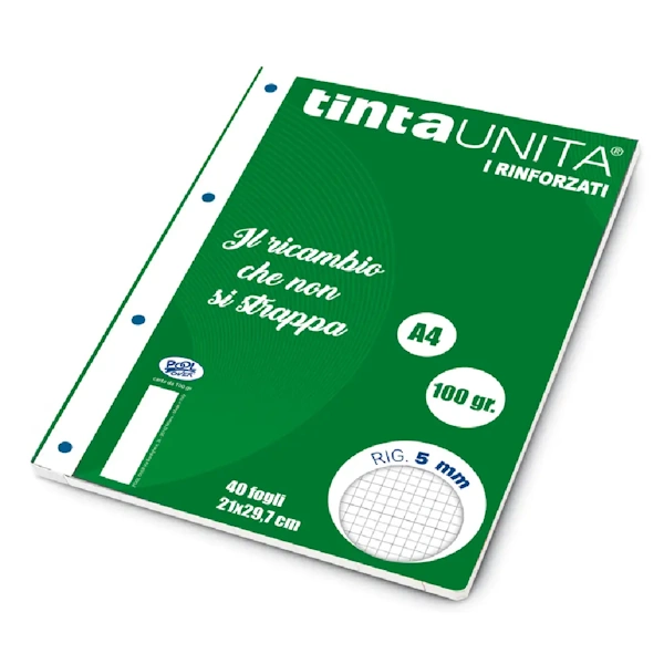 Ricambi rinforzati A4 40 fg 5 mm Tinta Unita - Abc La Cartoleria