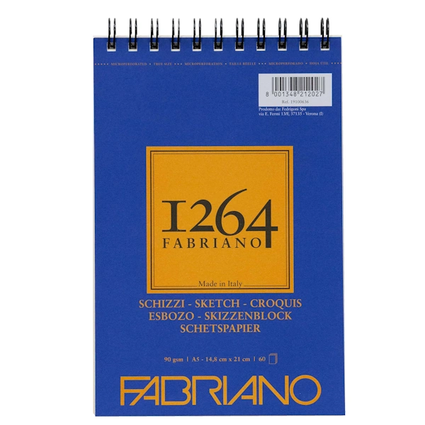 I264 Fabriano Sketch Book A5 90 gr - Abc La Cartoleria