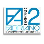 Album disegno Fabriano F2 24x33 Liscio Riquadrato