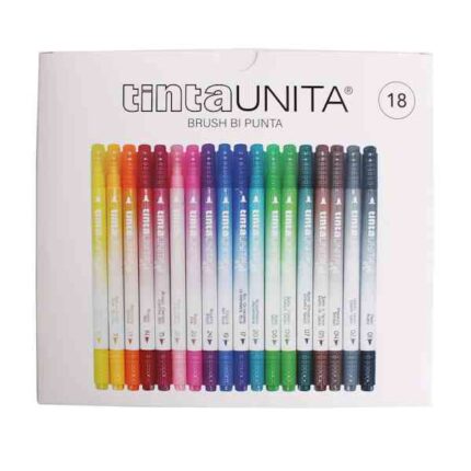 Brush Pen Tinta Unita bi-punta conf.18 pz - Abc La Cartoleria