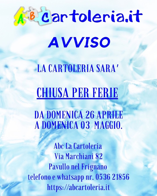 ferie2026 Abc La cartoleria