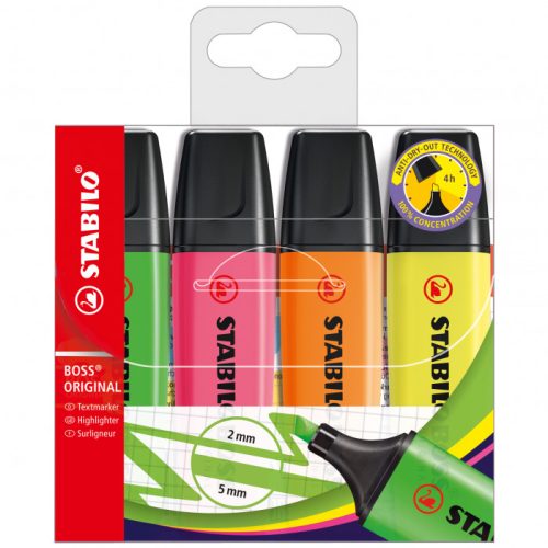 Evidenziatori Stabilo Boss Fluo 4 pz - Abc La Cartoleria Pavullo