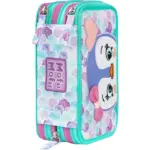 Astuccio 3 zip Mofumofu Pinguino3 - Abc La Cartoleria