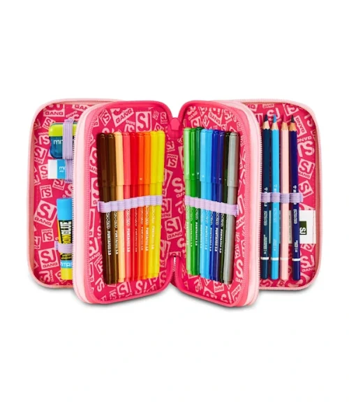 Astuccio 3 zip Sj Gang Cat Led 1 - Abc La Cartoleria