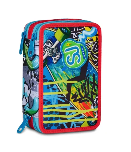 Astuccio 3 zip Sj Gang Sharky Skate1 - Abc La Cartoleria