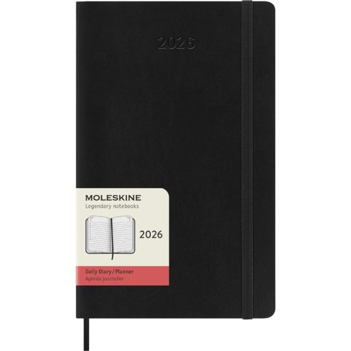 Agenda Gior. Moleskine LG Nera Mor. 2026 - Abc La Cartoleria