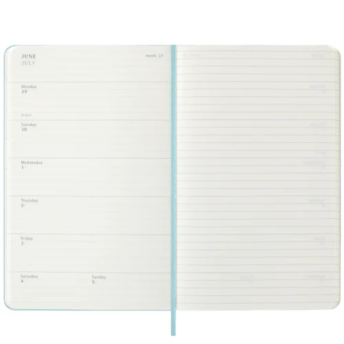 Agenda Sett. Moleskine Lg Acquamarine Rig. 2026 - Abc La Cartoleria