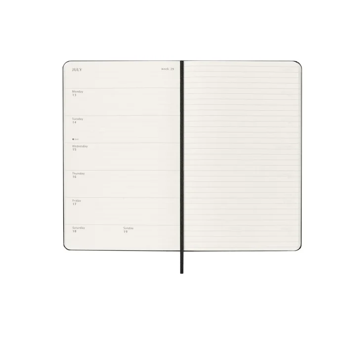 Agenda Sett. Moleskine Lg Nera Rig. 2026 - Abc La Cartoleria