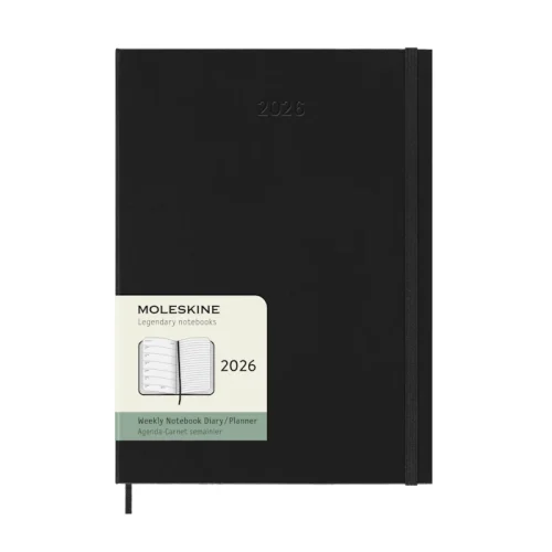 Agenda Sett. Moleskine XL Nera Rig. 2026 - Abc La Cartoleria