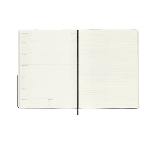 Agenda Sett. Moleskine XL Nera Rig. 2026 - Abc La Cartoleria