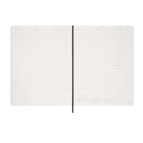 Planner sett. Moleskine 15 mesi 2025-2026 nero - Abc La cartoleria