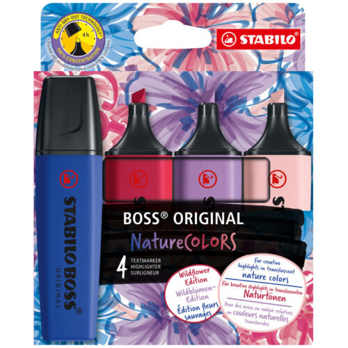 Evidenziatori Stabilo Boss Nature Colors conf. 4 pz - Abc La Cartoleria