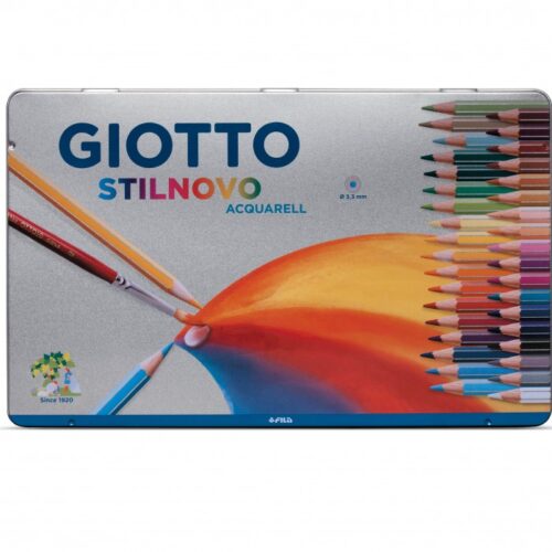 pastelli Giotto Stilnovo Acquarellabili 36 p scatola met. - Abc La Cartoleria