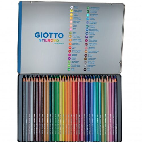 pastelli Giotto Stilnovo Acquarellabili 36 p scatola met. - Abc La Cartoleria