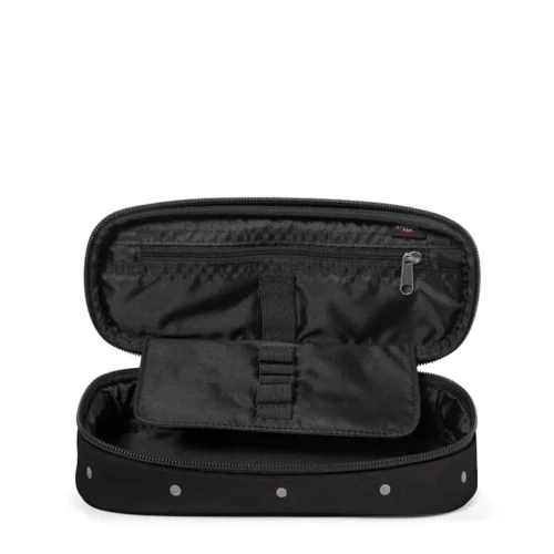 Astuccio ovale Eastpak Dots Black Silver - Abc La Cartoleria