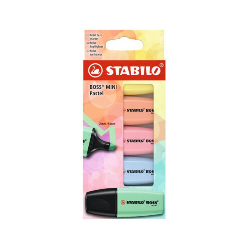 Evidenziatore Stabilo Boss mini Pastel 5 pz - Abc La Cartoleria