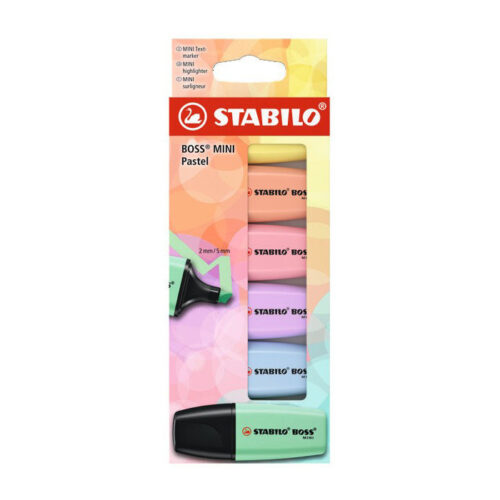 Evidenziatore Stabilo Boss mini Pastel 6 pz - Abc La Cartoleria