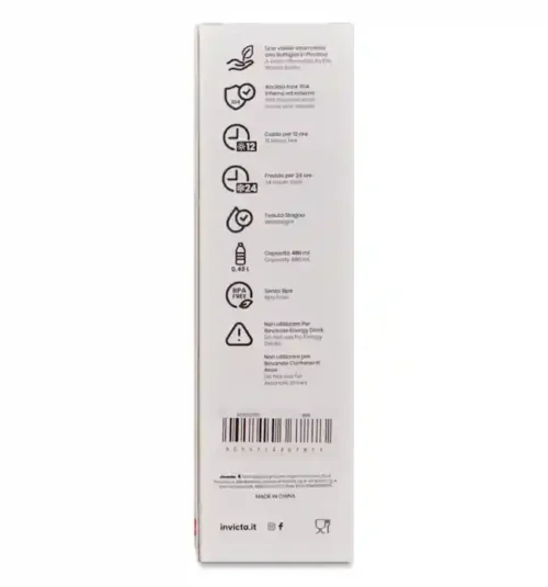 Borraccia termica Slim Plain Invicta 480 ml azzurra1 - Abc La Cartoleria