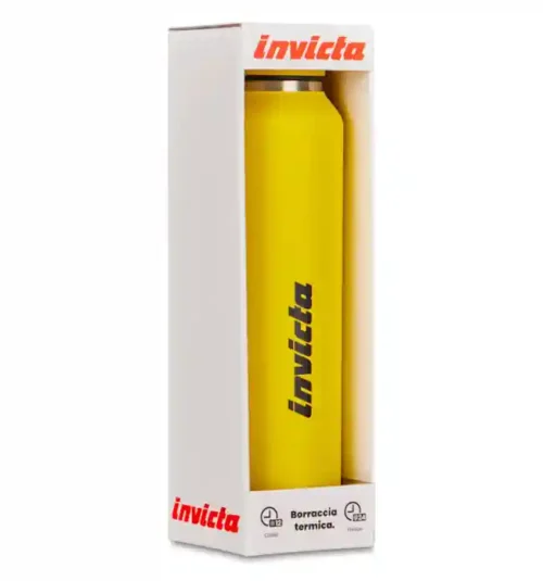 Borraccia termica Slim Plain Invicta 480 ml gialla1 - Abc La Cartoleria