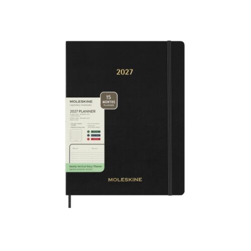 Planner sett. Moleskine 15 mesi 2026-2027 nero - Abc La Cartoleria